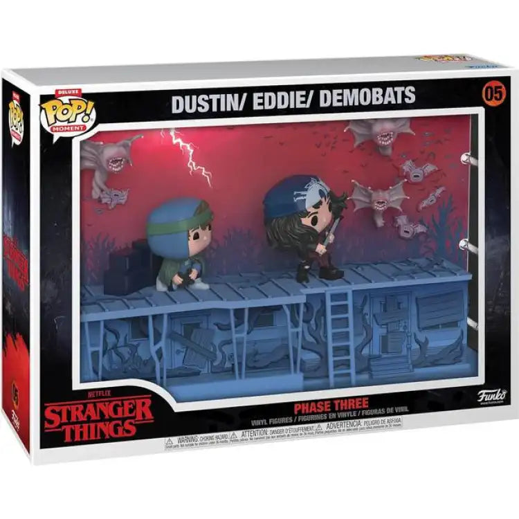 Funko Pop! Moments Deluxe: Stranger Things S4 - Phase Three, Dustin, Eddie, Demobats - ADLR Poké-Shop