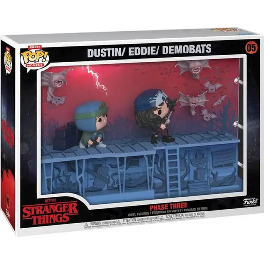 Funko Pop! Moments Deluxe: Stranger Things S4 - Phase Three, Dustin, Eddie, Demobats - ADLR Poké-Shop