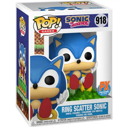 Funko POP! - Sonic the Hedgehog: Ring Scatter Sonic (PX Previews Exclusive) #918 - ADLR Poké-Shop