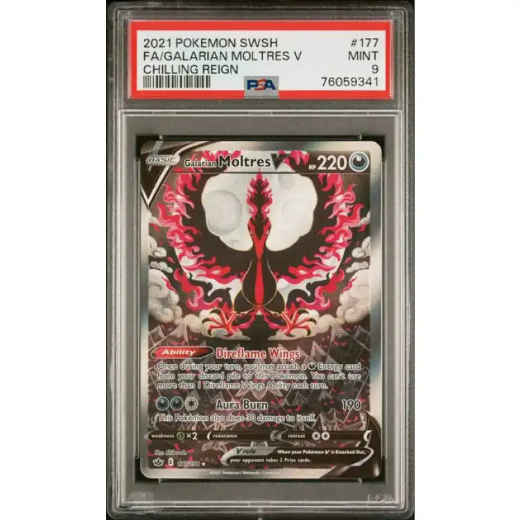 Pokemon Chilling Reign: Moltres V #177 - PSA 9, Mint - ADLR Poké-Shop