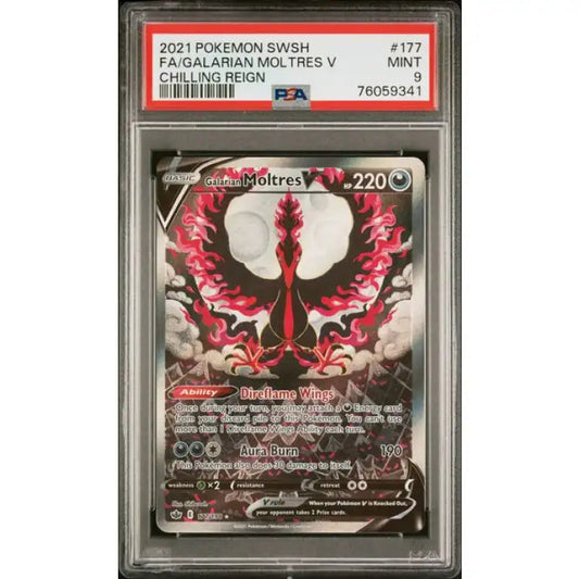 Pokemon Chilling Reign: Moltres V #177 - PSA 9, Mint - ADLR Poké-Shop