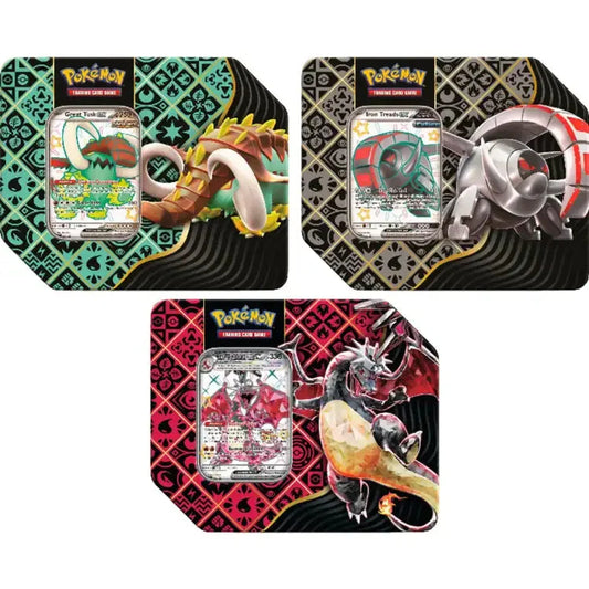 Pokemon S&V: Paldean Fates (USA) Tin Box (Charizard/Great Tusk/Iron Treads) - ADLR Poké-Shop