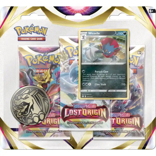 Pokémon: Sword & Shield Lost Origin 3-Pack Blister - Weavile Promo Samlekort Pokémon