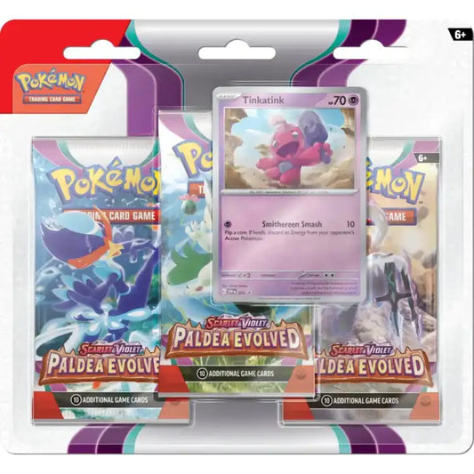Pokémon TCG: Scarlet & Violet Paldea Evolved - 3-Pack Blister - Tinkatink Samlekort Pokémon
