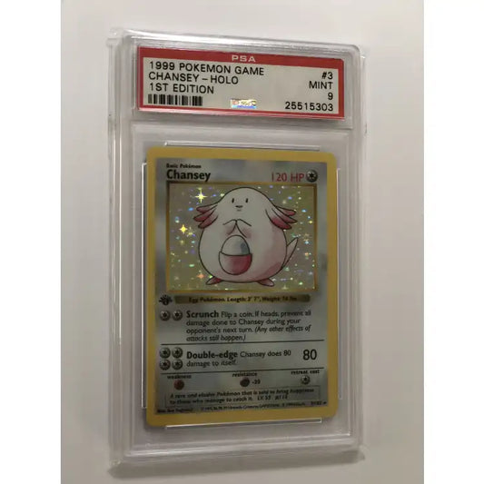 Pokemon Game: 1st Edition Holo Chansey #3 1999 - PSA 9 Mint