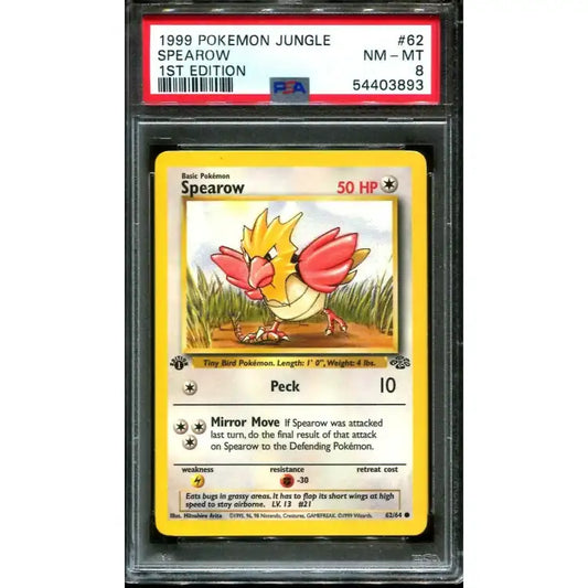 Pokemon Jungle: 1st Edition Spearow #62 1999 - PSA 8 Near