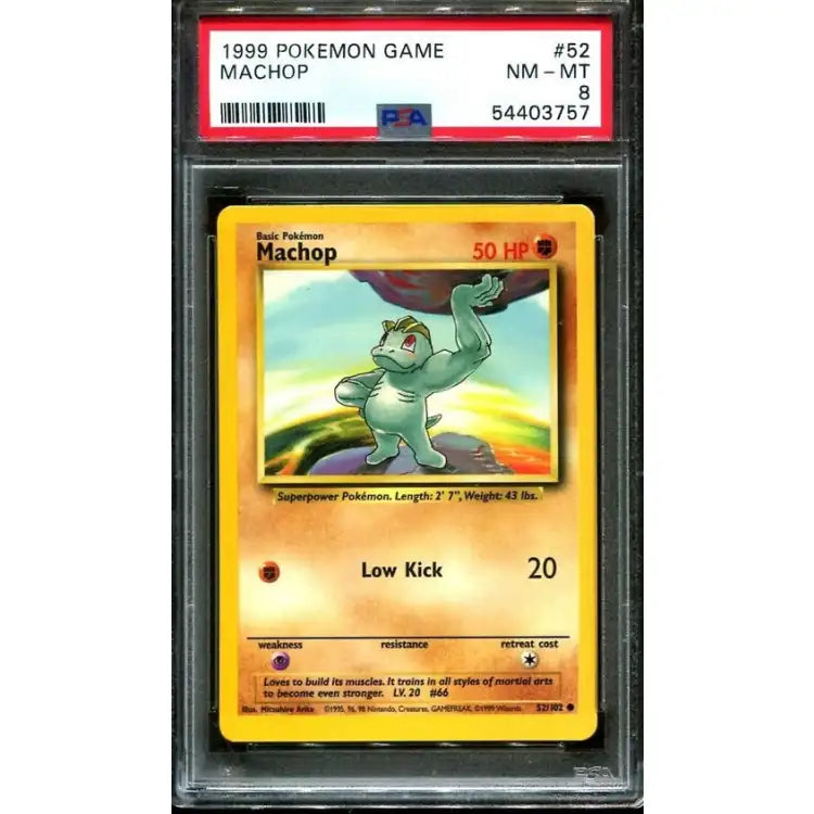 Pokemon: Machop #52 1999 - PSA 8 Near Mint