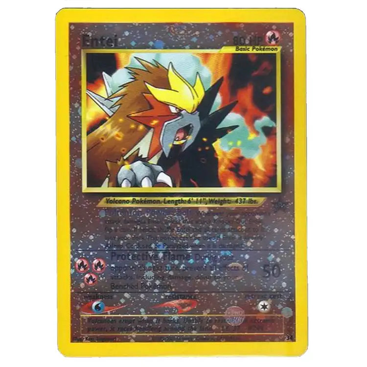 Pokemon Neo: Reverse Holo Entei #34 2001 Sealed promo