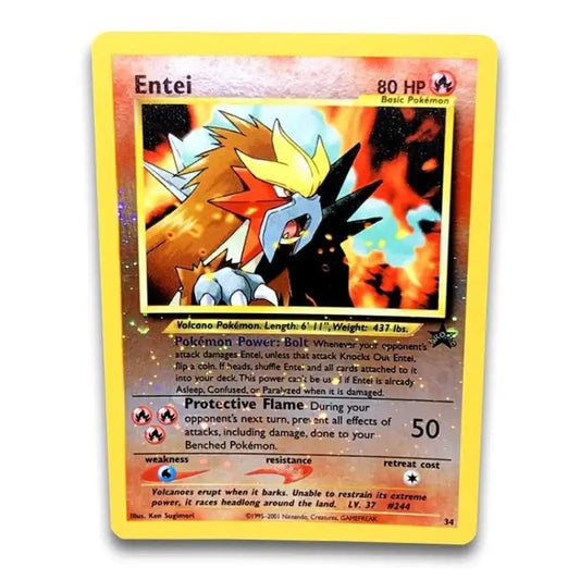 Pokemon Neo: Reverse Holo Entei #34 2001 Sealed promo