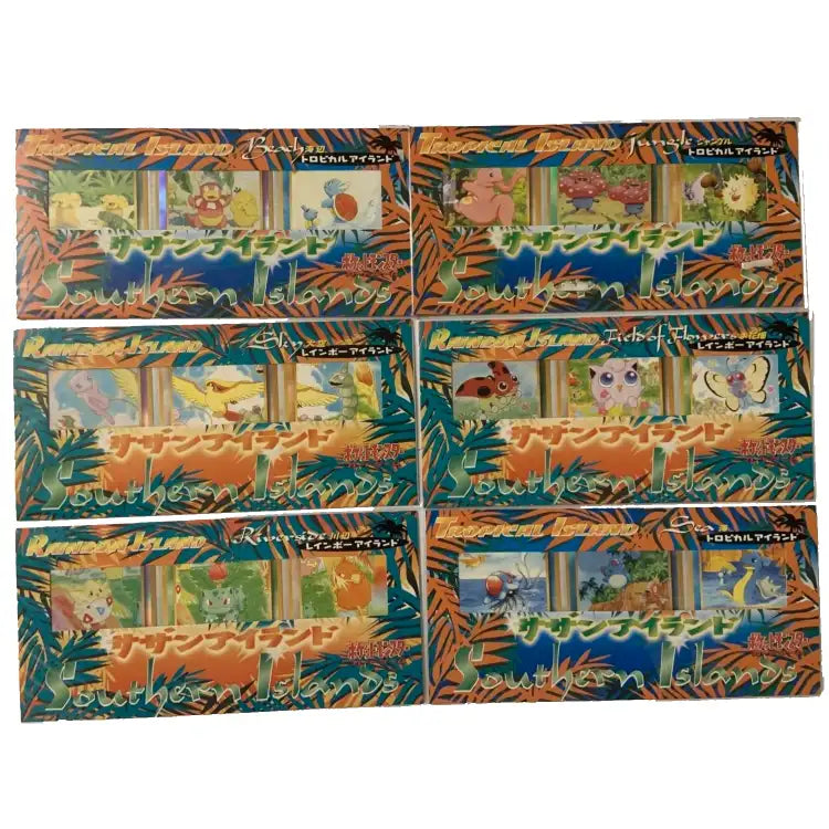Pokemon Southern Islands: 6x Tropical/Rainbow Island, 1998 Japansk - ADLR Poké-Shop