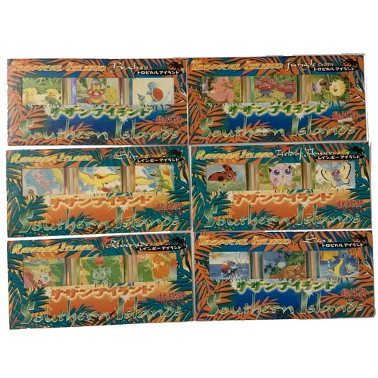 Pokemon Southern Islands: 6x Tropical/Rainbow Island, 1998 Japansk - ADLR Poké-Shop