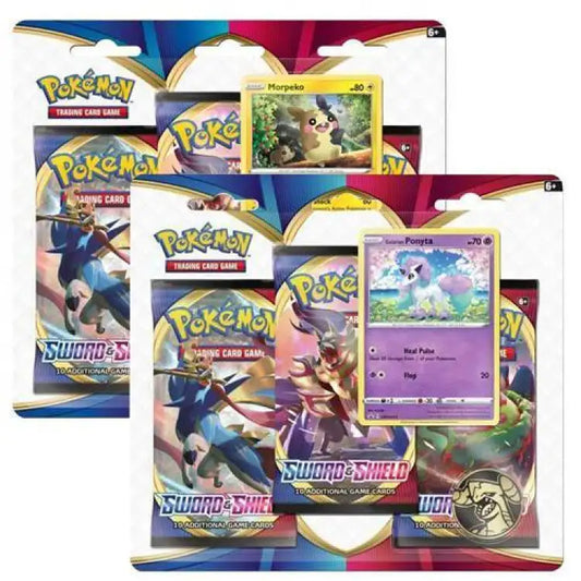 Pokemon SWSH: Sword & Shield 3-pak Blister, m/mønt og promo-kort - ADLR Poké-Shop