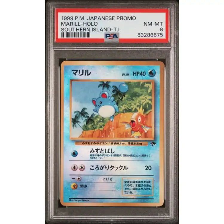 Pokemon Southern Islands: Marill Holo, 1999 - PSA 8, Near Mint - ADLR Poké-Shop