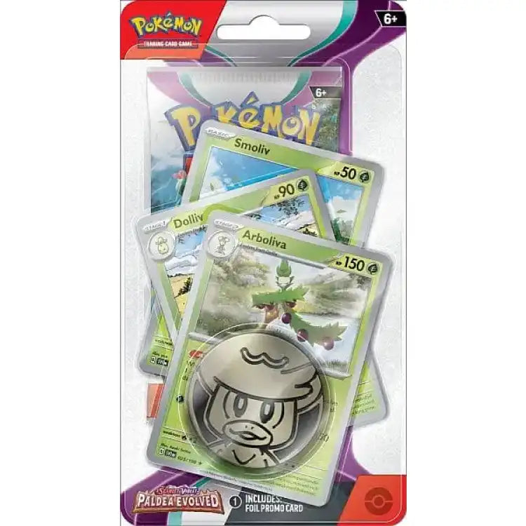 Pokémon TCG: Scarlet & Violet Paldea Evolved - Premium Checklane Blister - Arboliva Evolution Line Samlekort Pokémon 