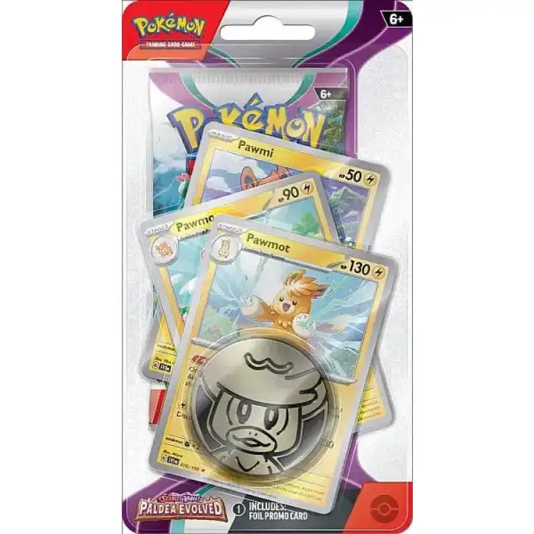 Pokémon TCG: Scarlet & Violet Paldea Evolved - Premium Checklane Blister - Pawmot Evolution Line Samlekort Pokémon 