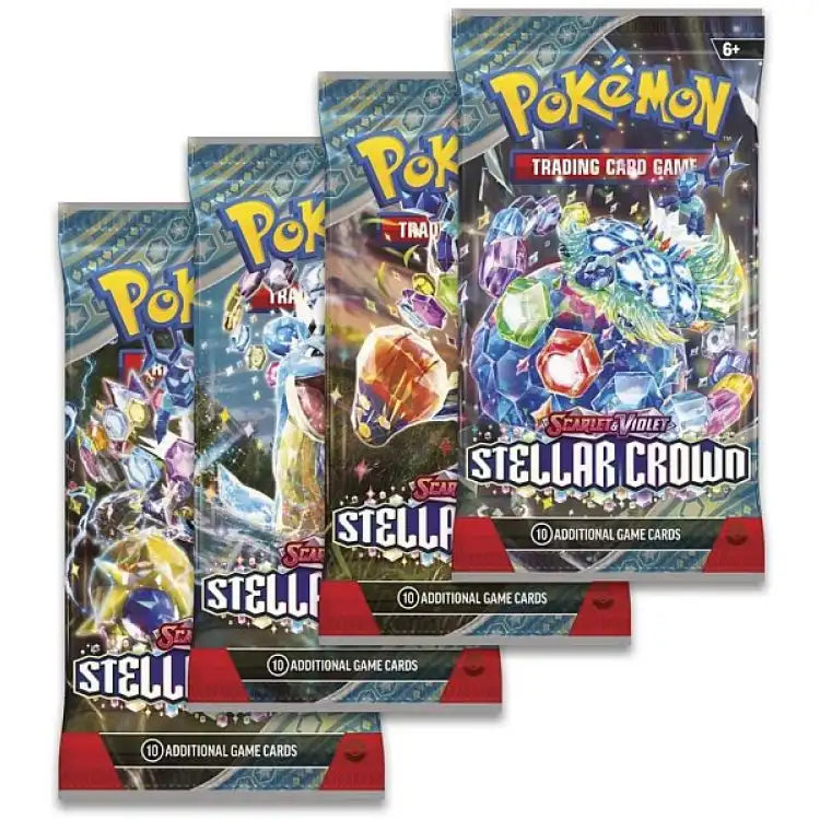 Pokémon TCG: Scarlet & Violet: Stellar Crown - 4 stk. Booster Packs (Artwork Sæt) - ADLR Poké-Shop