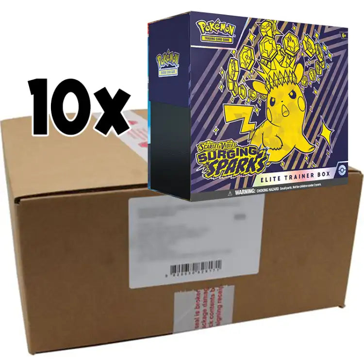 Pokémon TCG: Scarlet & Violet: Surging Sparks - 10 stk. Elite Trainer Box (Sealed Case) - ADLR Poké-Shop