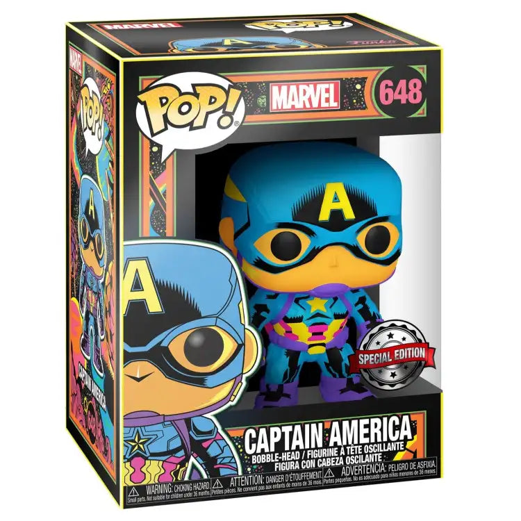 Funko Pop! Marvel: Captain America #648 (Black Light) - ADLR Poké-Shop