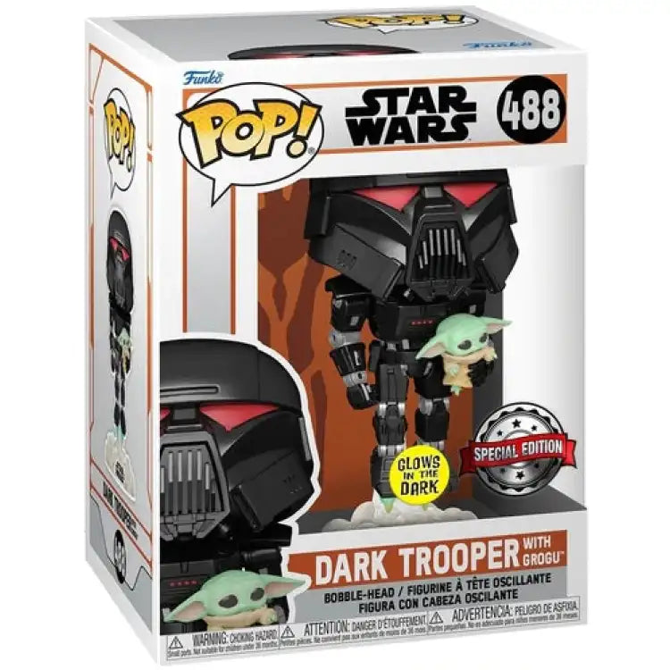 Funko Pop! Star Wars: Dark Trooper + Grogu (Glow in the Dark) #488 - ADLR Poké-Shop