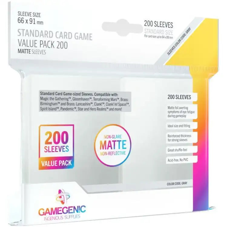 Gamegenic: Matte Sleeves (Klar) 200 stk
