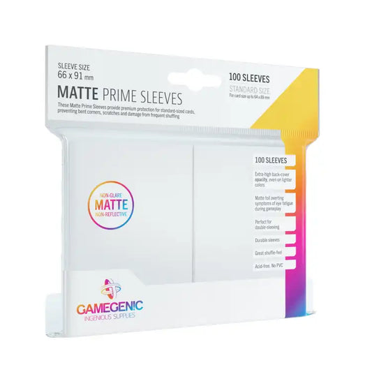 Gamegenic: Matte Sleeves (White) 100 stk