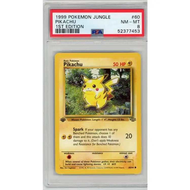 Pokemon Jungle: 1st Edition Pikachu #60 1999 - PSA 8 Mint