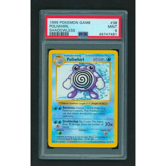 Pokemon: Shadowless Poliwhirl #38 1999 - PSA 9 Mint